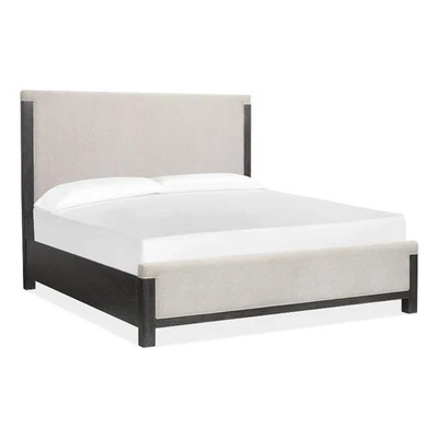 Magnussen Home Plum Creek Ravenwood Black Queen Upholstered Panel Bed - Image 1 of 4