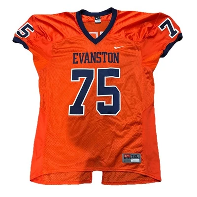 Camiseta de fútbol americano Nike usada Evanston Illinois High School naranja usada talla 3XL Foto 1 de 4