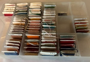 DMC Lot Of Floss 75 + Wound On Bobbins Full And Partial Skeins w BOX Carded - Picture 1 of 10