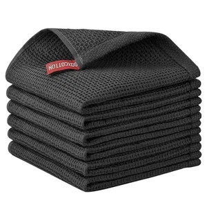 100% Cotton Kitchen Towels,6 Pack Waffle Weave Kitchen Dish Cloths,Absorbent ... - Foto 1 di 6