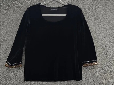 Top de terciopelo negro vintage para mujer talla M Whimsigoth Y2K Impresiones estilo de vida Foto 1 de 4