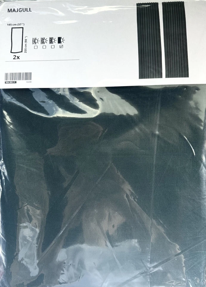IKEA MAJGULL Dark Turquoise Blackout Curtains 1 Pair (57x98 ") 604.881.11-