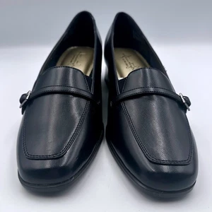 Soft Style by Hush Puppies Black Leather Slip On Loafer Womens Size 10M NWOB - Picture 1 of 7