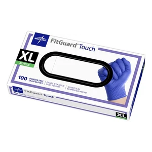 Medline Touch Nitrile Exam Gloves, 100 Count, X-Large, Powder Free, Disposabl... - Picture 1 of 6