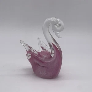 Vintage Hand Blown Art Glass Pink Flamingo Figurine Paperweight - Picture 1 of 4