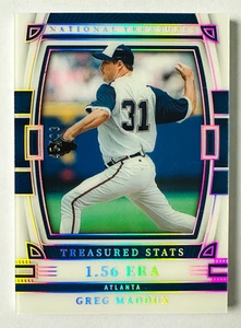 2023 Tesori Nazionali Greg Maddux Carta Acetato Statistiche Preziose #/99 Braves! - Foto 1 di 3