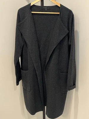 Jaqueta suéter longa frente aberta J Crew Juliette cinza carvão - Tamanho G - Imagem 1 de 4