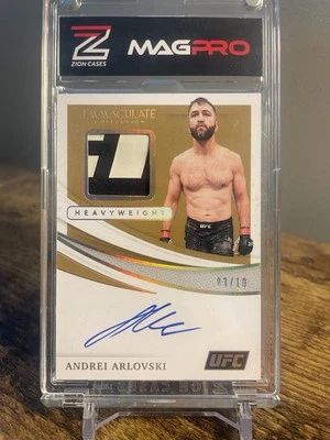 2021 Panini Immaculate UFC Memorabilia Andrei Arlovski Gold Auto /10 #MA-AAV - Image 1 of 2
