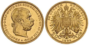 AUSTRIA. Franz Joseph I 1894 20 Corona NGC MS64PL KM 2806; Fruh-1926 - Picture 1 of 1