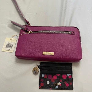 NWT Trina Turk Purple Clutch Wristlet & Card Holder Set New - Picture 1 of 10