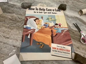 1951 Walt Disney HOW TO CATCH A COLD School Film Poster 14x20 - Picture 1 of 3