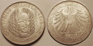 Allemagne, 5 Mark Argent 1966 D, Rare et SUP !! - Picture 1 of 1