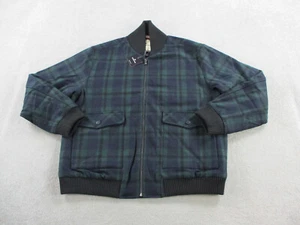 Normal Brand Jacket Mens XL Blue Green Blackwatch Plaid Douglas Bomber Coat - Picture 1 of 10