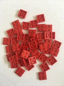 New LEGO 50 pc Lot 2x2 pieces Red Plate Blocks Bricks 3022 - Picture 1 of 2