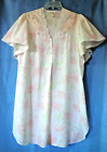 Natori Vintage 1990 New With Tags Lily Flower Print Embroidered Nightshirt Small