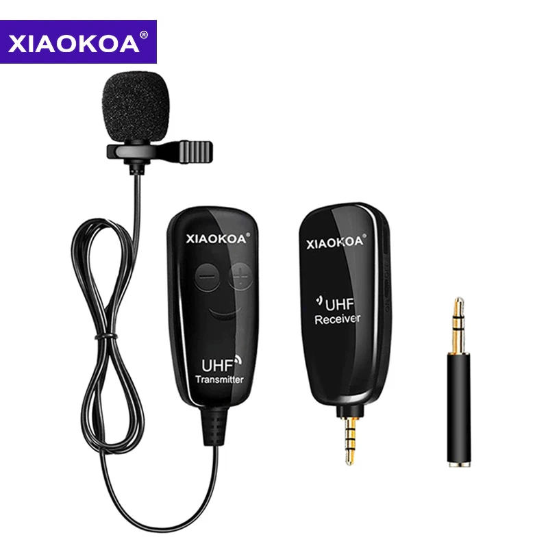 XIAOKOA UHF Lavalier Lapel Wireless Microphone Recording Blog Youtube Live Inter