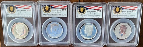 2014 Kennedy Half Dollar 50th Anniversary 4 Coin Set PCGS PR,MS 70 1st strike Cover