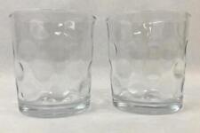 Set of 2 Pasabahce Polka Dot Optic Circle Small Clear Glass Juice Cups 6 oz