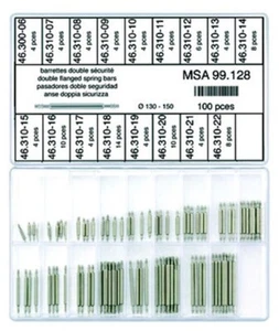 Assortiment de 100 barrettes double sécurité HOROTEC 99.128 ø 1,3 1,5mm 6 à 22mm - Picture 1 of 2