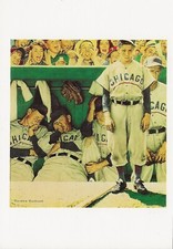 Postcard Norman Rockwell "The Dugout" 1948 Baseball N Rockwell Museum, MA MINT