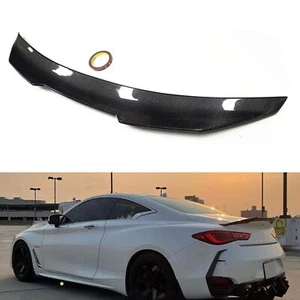 For Infiniti Q60 2017-2021 PSM Real Carbon Fiber Rear Trunk Spoiler Wing - Picture 1 of 8