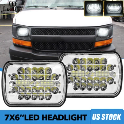 Faros LED de haz alto/bajo de 5x7"" para camioneta de carga Chevy Express 1500 2500 3500 2 piezas Foto 1 de 4