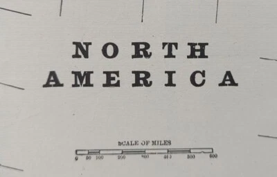 Винтажная карта Северной Америки 1900 г. 14 x 22 дюйма ~ старая антикварная оригинальная США Канада Мексика - Изображение 1 из 4