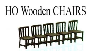 Wooden CHAIRS 5 Pack comes Painted for you HO Scale 1/87 scale - Picture 1 of 1