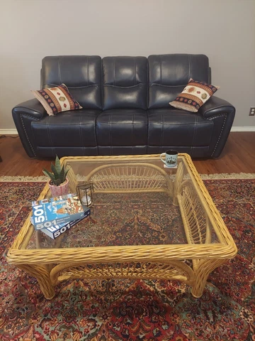 Vintage Bamboo And Wicker Coffee Table Cover