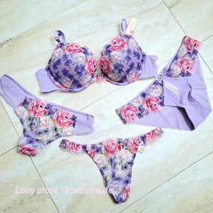 Victoria's Secret Dream Angels Push Up Sujetador Set Bordado Púrpura Floral 5Z5A - Imagen 1 de 43