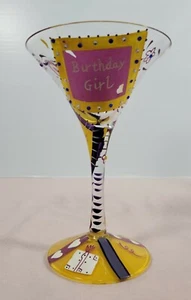 Vidrio Martini Cumpleaños Lolita Niña Pintado a Mano Multicolor - Imagen 1 de 9