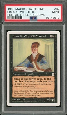 1999 MTG Portal Three Kingdoms #82 Sima Yi, Wei Field Marshall PSA 9 MINT P3K - Image 1 of 2
