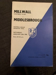 1968 Millwall V Middlesbrough Football Programme - Picture 1 of 3