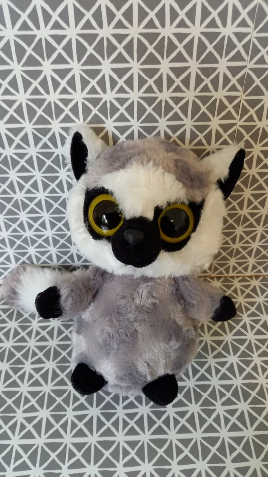  Peluche doudou lémurien gris blanc noir 15 cm Yoohoo  - Photo 1/2
