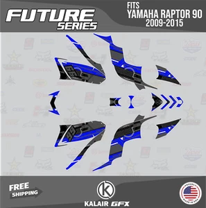 Graphics Kit for Yamaha RAPTOR 90 (2009-2015) FUTURE-Blue (16 mil) - Picture 1 of 6
