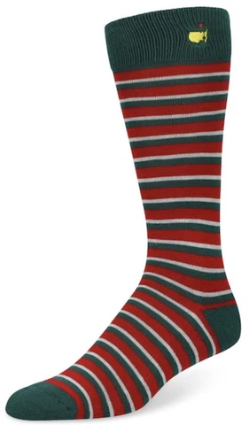 New 2023 Masters Foot Joy Augusta Green & Red Striped Men's Golf Socks ANGC Cover