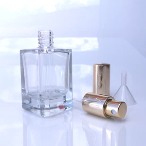 Parfum Flakon - GLAS- leer - NEU + Trichter - 50ml-GOLD-506G - Bild 1 von 2