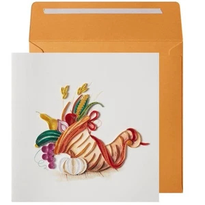 NIQUEA.D, Cornucopia Fall Quilling Blank Card - Picture 1 of 3