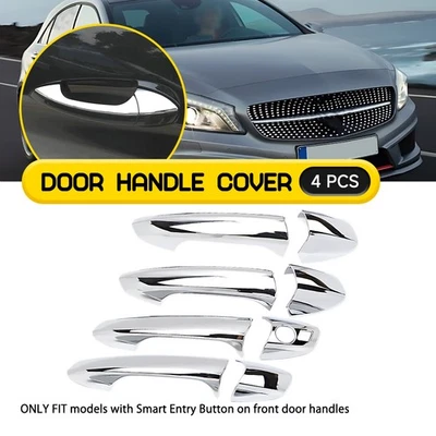 4PCS Door Handle Cover Chrome for Mercedes-Benz B C E GLA E350 CLA GLK B250 C180 - Image 1 of 4