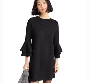 Anthropologie Claudette Pulloverkleid mit Rüschen schwarz schimmernd Glockenärmel Größe 2X - Bild 1 von 7