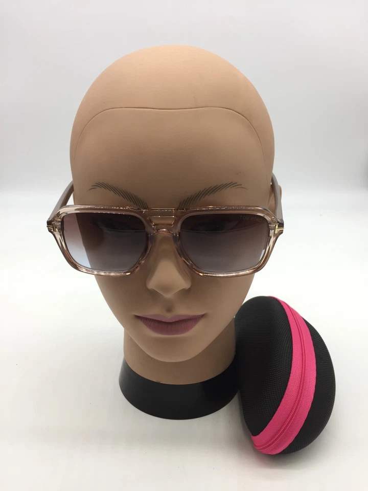 Gafas de sol Tom Ford con marco beige transparente para mujer 54-19-143 lentes beige Foto 1 de 4