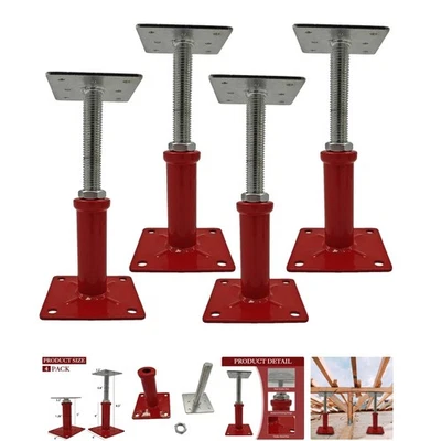 Adjustable Heavy-Duty Jacks - 4 Pack, Support Up to 6000 lbs for Home Projects Foto 1 de 4