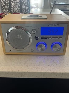 ICraig Retro Reloj Despertador Radio CMA3036 iPod Estación de Acoplamiento AC-120V en Beige - Imagen 1 de 7
