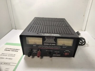 Pyramid PS-36KX Dual Meter Power Supply 35 Amp CB Ham Radio - Image 1 of 4