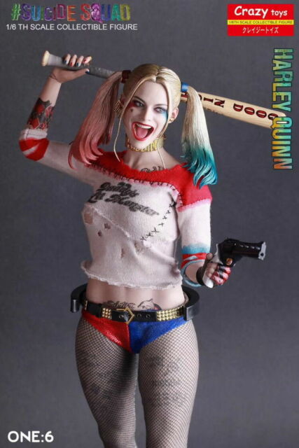 Harley Quinn Crazy Toys Arlequina Figures Roupas Reais 30cm em