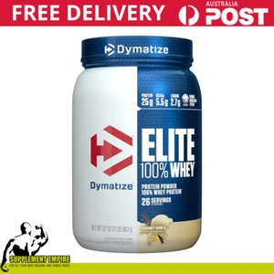 Dymatize Elite 100% Whey Protein Powder Muscle Recovery Gourmet Vanilla 26 serve - Picture 1 of 9