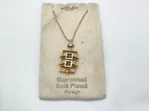 VINTAGE 9 kt ROLLGOLD / PLATTIERT DÄNISCHER STIL MODERNIST DAMEN HALSKETTE ANHÄNGER - Bild 1 von 5