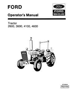Ford Tractor 2600 3600 4100 4600 Operators Manual - Picture 1 of 1