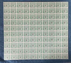 Scott #RE193, francobollo vino 68c entrate interne, foglio di zecca da 100, NGAI SCV$100!! - Foto 1 di 1