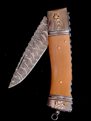 Kaj Embretsen Damascus Lockback Custom Pocket knife - Bild 1 von 4